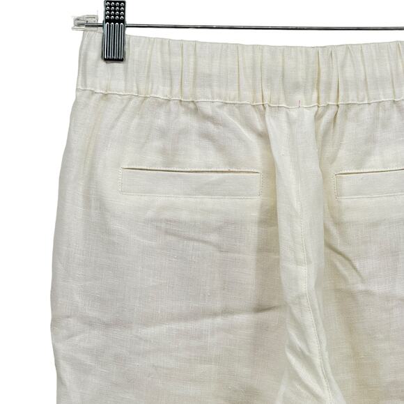 Vivid Women's Linen Pant Low Rise Slim Ankle White SZ XS Pull On Pre Shrunk - Picture 5 of 12